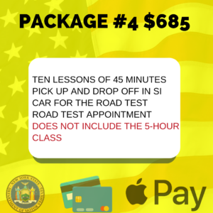 PACKAGE #4 WITHOUT 5 HOUR CLASS INCLUDES PICK UP/ DROP OFF IN STATEN ISLAND