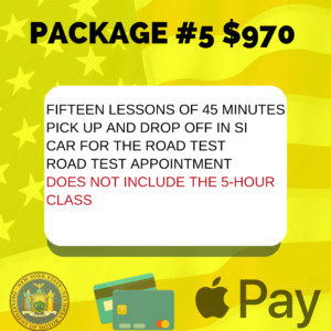 PACKAGE #5 WITHOUT 5 HOUR CLASS INCLUDES PICK UP/ DROP OFF IN STATEN ISLAND