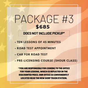 PACKAGE #3  PICK UP/ DROP OFF AT OFFICE LOCATION